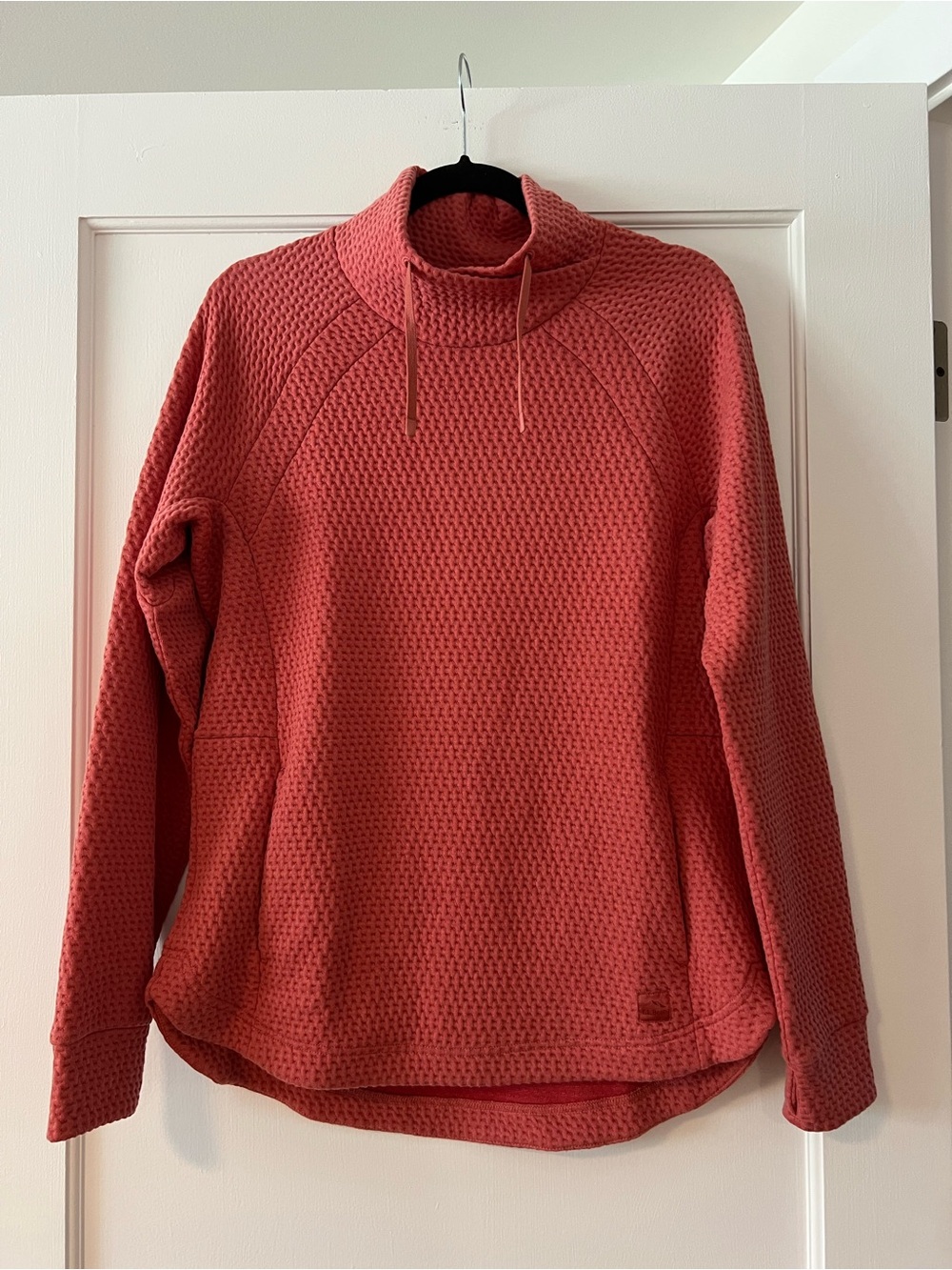 L.L. Bean Coral Textured Funnel Neck Sweater